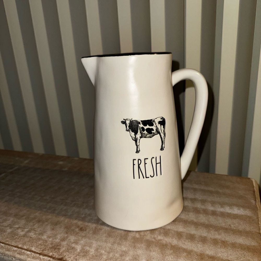 New Rae Dunn Farmline ceramic cow pitcher FRESH
